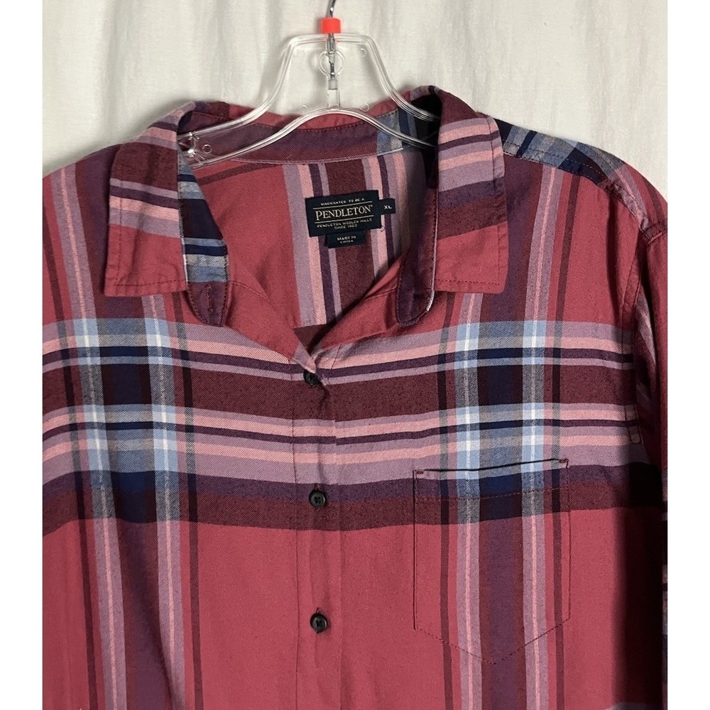 Pendleton Women's XL Pink Plaid Flannel Shirt,‎ 100% Cotton Classic Style - Picture 8 of 8